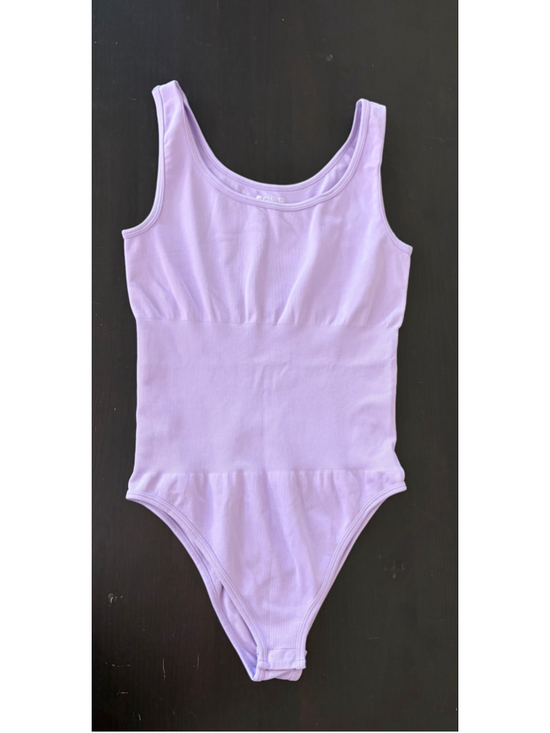 OQQ Tops - OQQ Seamless Ribbed Tank Capsule Wardrobe Bodysuit Lavender Purple Size S
